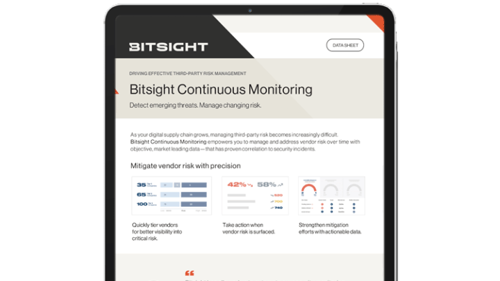 Bitsight continuous monitoring datasheet